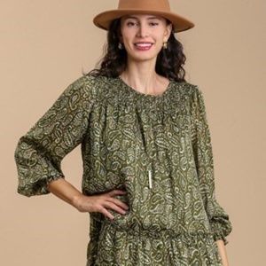 Casey Paisley & Lurex Tiered Mini Dress